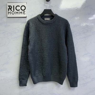 D올 오블리크 자카드 울 풀오버 니트 스웨터 (1:1 HIGH PREMIUM)