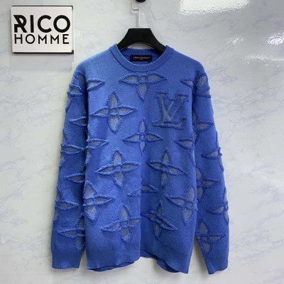 루이B통 모노그램 텍스처드 코튼 크루넥 니트 스웨터 (PREMIUM)