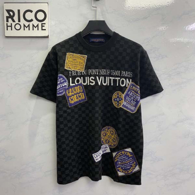 루이B통 다미에 인타르시아 라벨 니트 반팔 티셔츠 (1:1 HIGH PREMIUM)