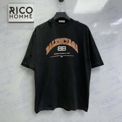 발렌시A가 MAISON 블랙워싱 반팔 (1:1 HIGH PREMIUM)