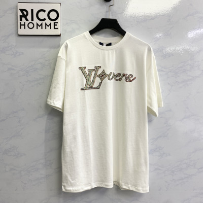 루이B통 LV 엠브로이더드 비즈 반팔 티셔츠 (PREMIUM)