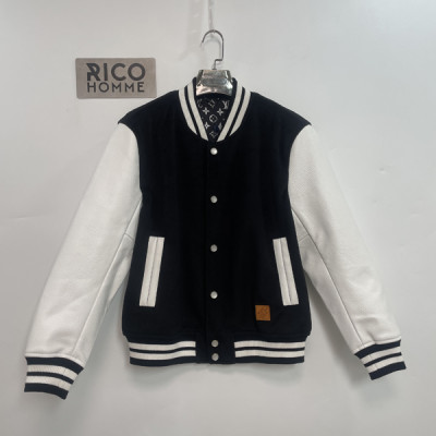 루이B통 레더 시그니처 크롭 바시티 자켓 (PREMIUM)