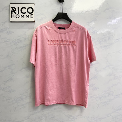 루이B통 워시드 리브드 톤온톤 반팔 티셔츠 (PREMIUM)