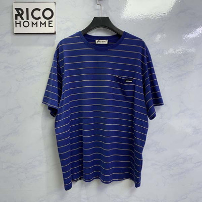 미*미* 로고 패치 스트라이프 반팔 티셔츠 (1:1 HIGH PREMIUM)