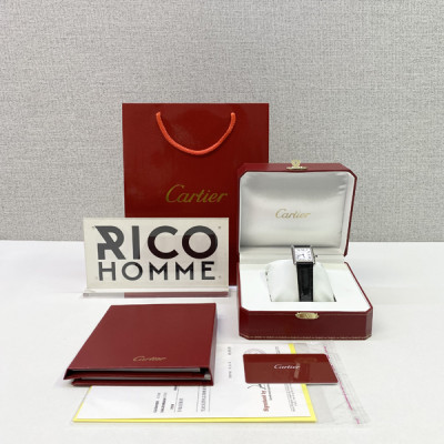 까르*에 탱크 머스트 스틸 가죽스트랩 라지 쿼츠 33.7mm×25.5mm 1:1 최상급 (싱크 97.6%)