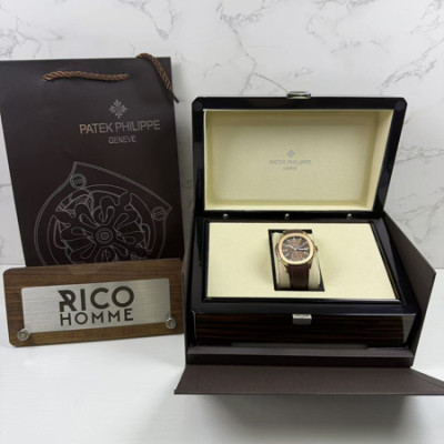 파*필립 아쿠아넛 트래블타임 초코 로즈골드 러버밴드 [손*민 착용] 40.8mm 1:1 최상급 (싱크 98.6%)