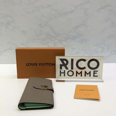 루이B통 LV 버티컬 소가죽 장지갑 (3color)