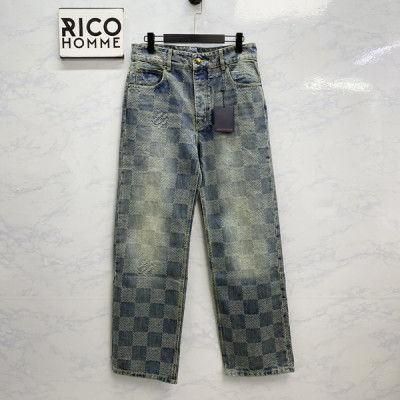 루이B통 워시드 다미에 데님 자켓 & 팬츠 (1:1 HIGH PREMIUM)