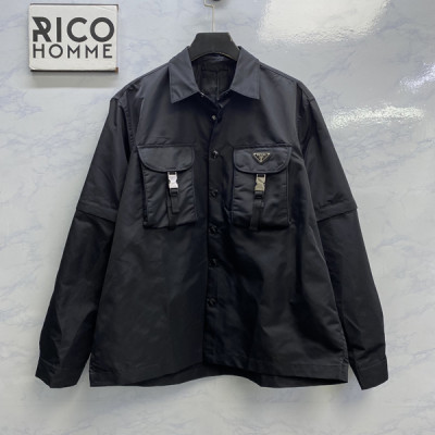 프RA다 삼각 로고 스트랩 포켓 나일론 셔츠 자켓 (1:1 HIGH PREMIUM)