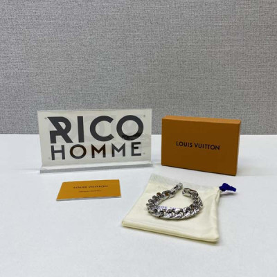 루이B통 버질 모노그램 실버 쿠반 체인링크 팔찌