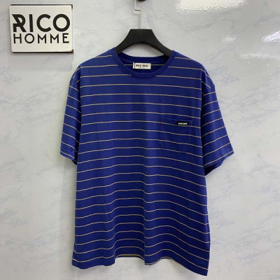 미*미* 로고 패치 스트라이프 반팔 티셔츠 (1:1 HIGH PREMIUM)