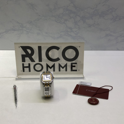 까르*에 팬더 옐로우골드 콤비 스몰 쿼츠 30.3mm×22mm 1:1 최상급 (싱크 97.6%)