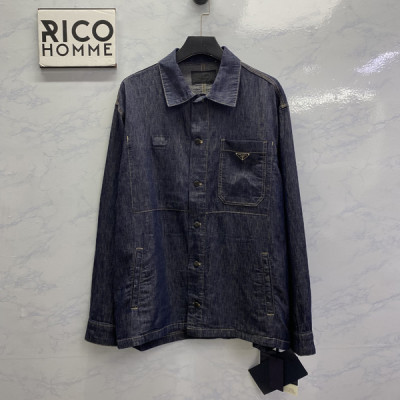 프RA다 콘트라스트 샴브레이 블루종 자켓 & 팬츠 (1:1 HIGH PREMIUM)