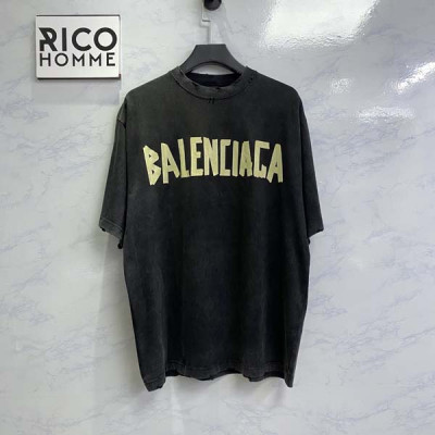 발렌시A가 테이프 레터 반팔 티셔츠 (1:1 HIGH PREMIUM)