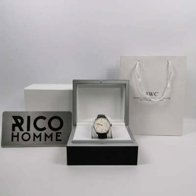 IW* 포르투기저 오토매틱 세븐데이즈(부엉이) 흰판&골드핸즈 블랙 레더스트랩 42mm 1:1 최상급 (싱크 98.6%)