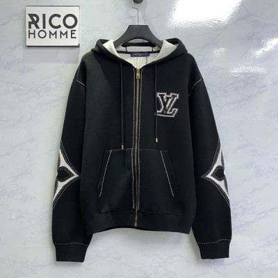 루이B통 그래픽 인타르시아 지퍼 코튼 후드 티 (1:1 HIGH PREMIUM)