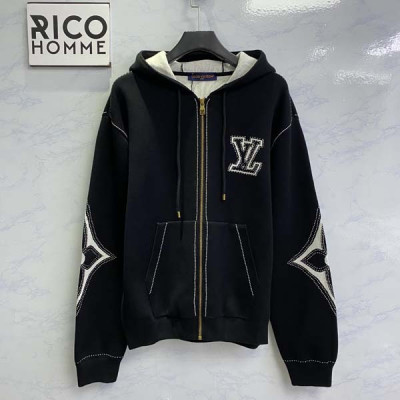 루이B통 그래픽 인타르시아 지퍼 코튼 후드 티 (1:1 HIGH PREMIUM)