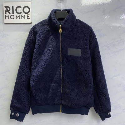 루이B통 가죽 패치 플리스 블루종 자켓 (1:1 HIGH PREMIUM)