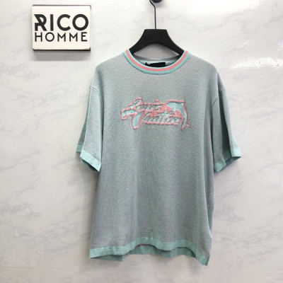 루이B통 LV 돌핀 인따르시아 니트 반팔 티셔츠 (PREMIUM)