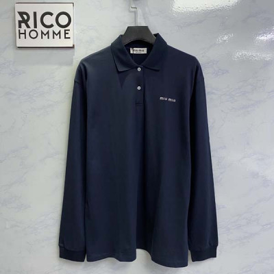 미*미* 인타르시아 로고 울 니트 폴로 셔츠 (PREMIUM)