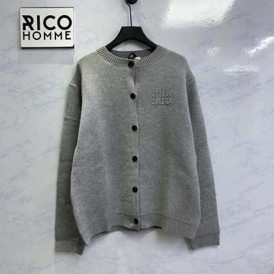 미*미* 울 블렌드 로고 니트 가디건 (PREMIUM)