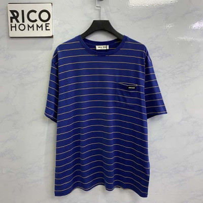 미*미* 로고 패치 스트라이프 반팔 티셔츠 (1:1 HIGH PREMIUM)