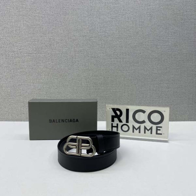 발렌시A가 35mm BB로고 송아지 가죽 벨트 (22~36)