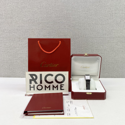 까르*에 탱크 머스트 스틸 가죽스트랩 라지 쿼츠 33.7mm×25.5mm 1:1 최상급 (싱크 97.6%)