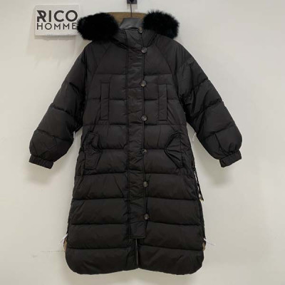 막S마라 리버시블 폭스퍼 구스다운 벨트 롱패딩 (PREMIUM)