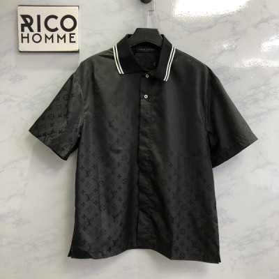 루이B통 모노그램 무아레 자카드 반팔 셔츠 (1:1 HIGH PREMIUM)