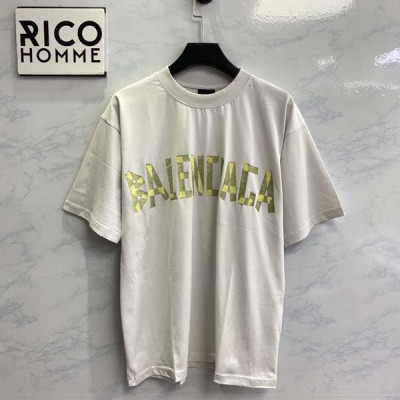 발렌시A가 테이프 타입 워시드 반팔 티셔츠 (1:1 HIGH PREMIUM)