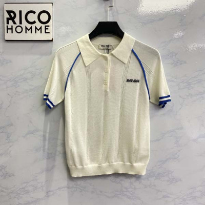 미*미* 우먼 프레피 블루라인 폴로 니트 반팔 티셔츠 (1:1 HIGH PREMIUM)