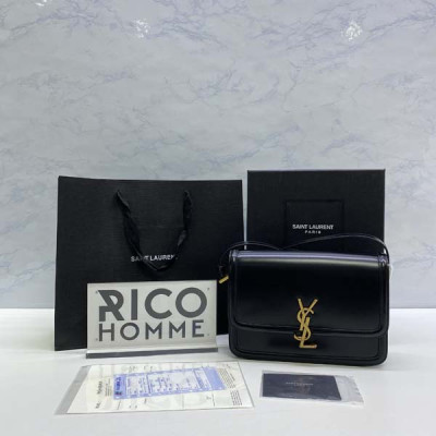 세인T로랑 솔페리노 카프스킨 크로스 박스백 (23cm)