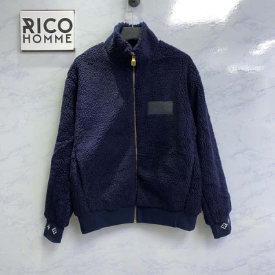 루이B통 가죽 패치 플리스 블루종 자켓 (1:1 HIGH PREMIUM)