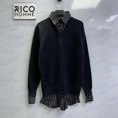 발렌시A가 레이어드 셔츠 브이넥 니트 스웨터 (1:1 HIGH PREMIUM)