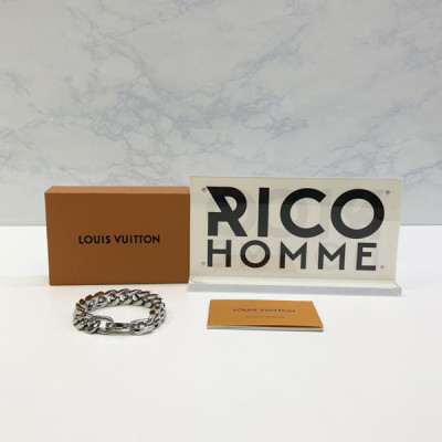 루이B통 버질 모노그램 실버 쿠반 체인링크 팔찌