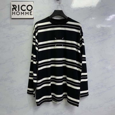 마르지L라 스티치 스트라이프 맨투맨 티셔츠 (PREMIUM)