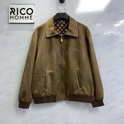 남녀공용 루이B통 엠브로이더드 스웨이드 봄버 자켓 (1:1 HIGH PREMIUM)