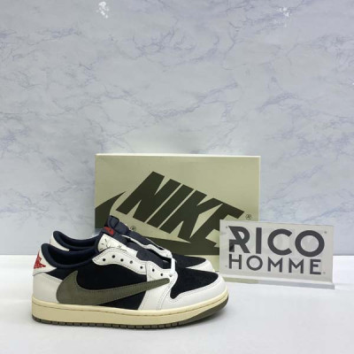 N*KE X 트래비스 스캇 조던1 레트로 로우 올리브