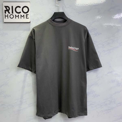 발렌시A가 2024 CAMPAIN 웨이브 워싱 반팔 티셔츠 (1:1 HIGH PREMIUM)