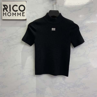 미*미* 우먼 비스코스 터틀넥 반팔 니트 스웨터 (PREMIUM)