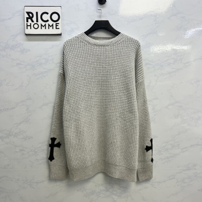 크롬HA츠 슬리브 레더 크로스 패치 니트 스웨터 (1:1 HIGH PREMIUM)