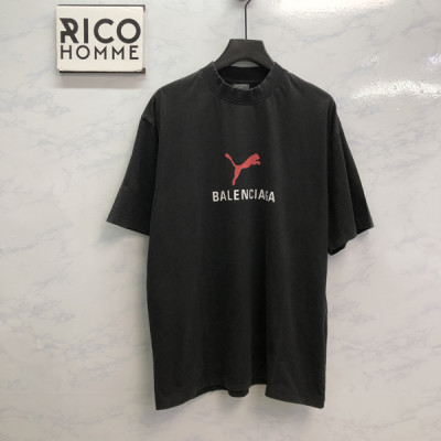 발렌시A가 X 푸마 페이디드 워시드 오버사이즈 반팔 티셔츠 (1:1 HIGH PREMIUM)