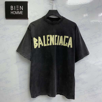 발렌시A가 테이프 레터 반팔 티셔츠 (1:1 HIGH PREMIUM)