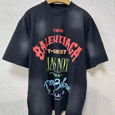 발렌시A가 낫 빈 던 블랙 빈티지 오버핏 반팔 티셔츠 (1:1 HIGH PREMIUM)