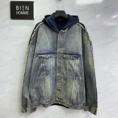 발렌시A가 하이브리드 데님 후드 자켓 (1:1 HIGH PREMIUM)