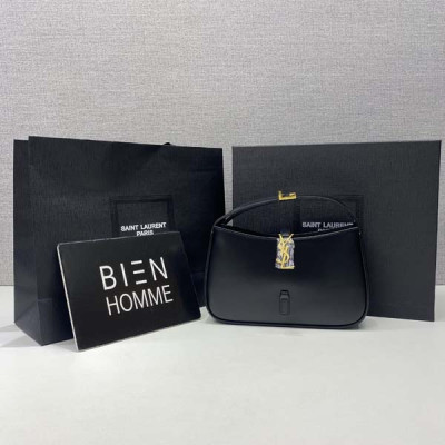 세인T로랑 YSL 금장 로고 카프스킨 호보백 (3color)