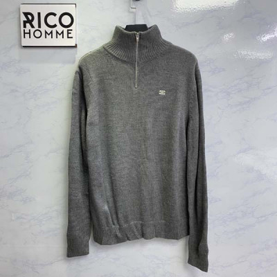 CEL*NE 엠브로이드 울 & 캐시미어 블렌드 하프지퍼 스웨터 (PREMIUM)