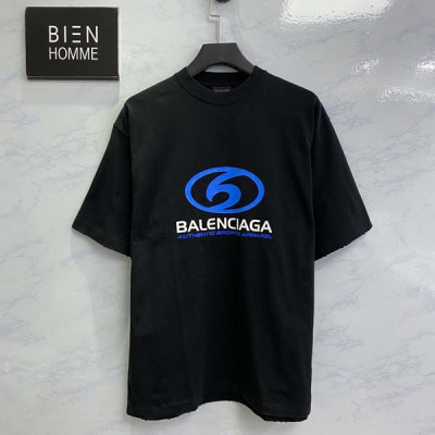 발렌시A가 서핑 크랙 프린트 반팔 티셔츠 (1:1 HIGH PREMIUM)