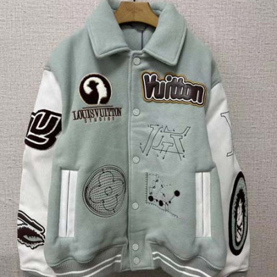 루이B통 바시티 레더 부클레 카프스킨 블루종 자켓 (1:1 HIGH PREMIUM)